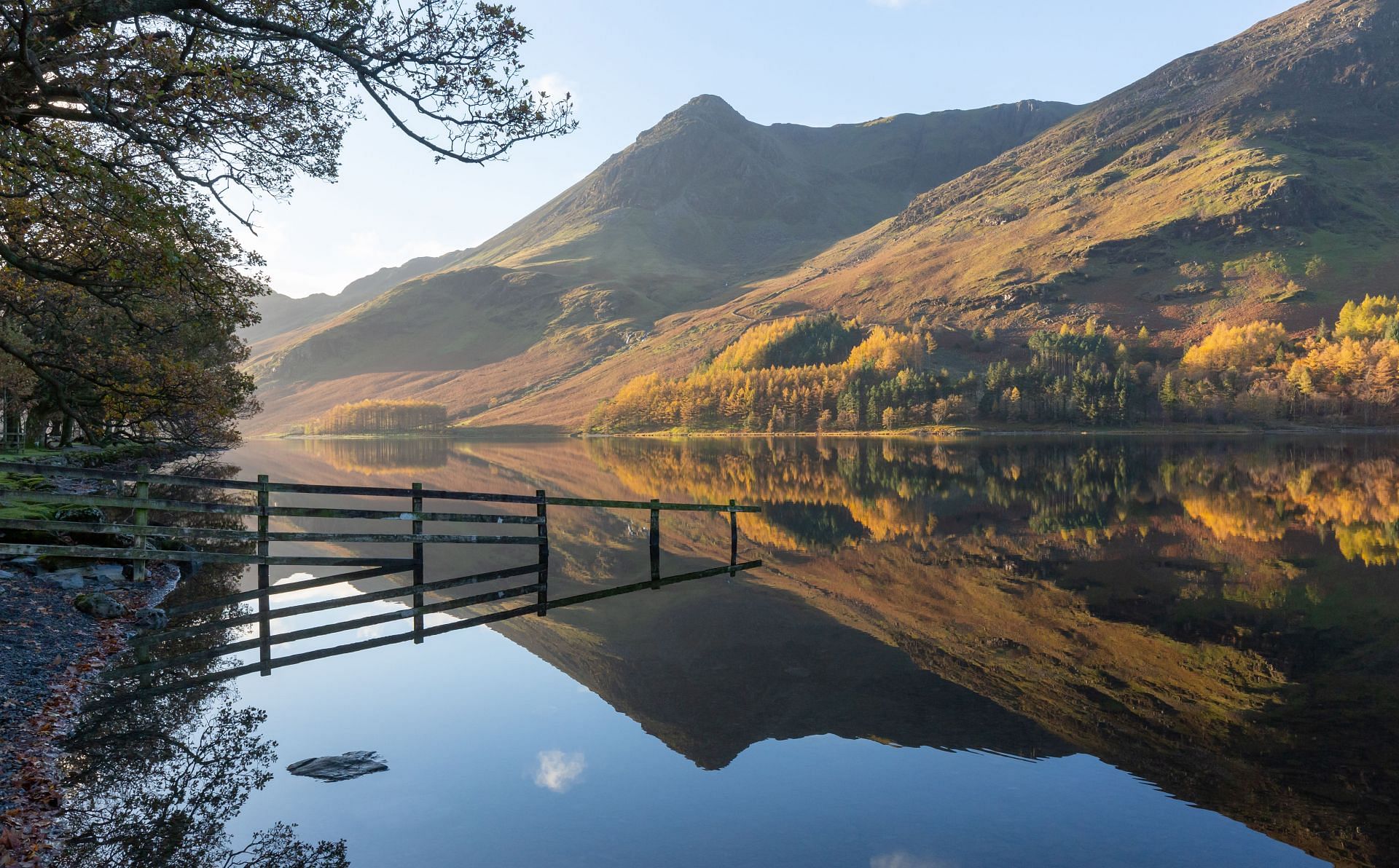 Beautiful autumn reflections at dawn on November 2, 2018 in Buttermere, United Kingdom. (Photo by Tom White/Getty Images)